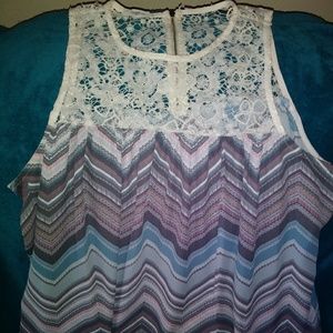 Maurice's Lace Yoke Sleeveless Top